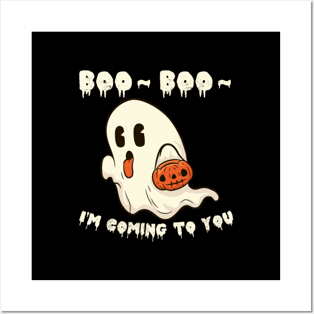 little ghost halloween Wall Art by Giraroad